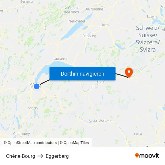 Chêne-Bourg to Eggerberg map