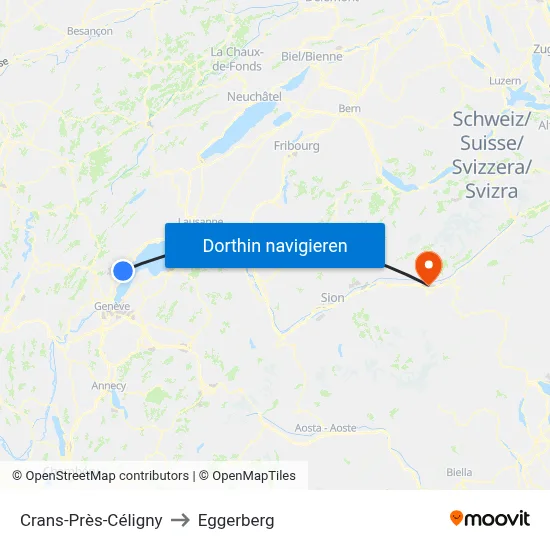 Crans-Près-Céligny to Eggerberg map