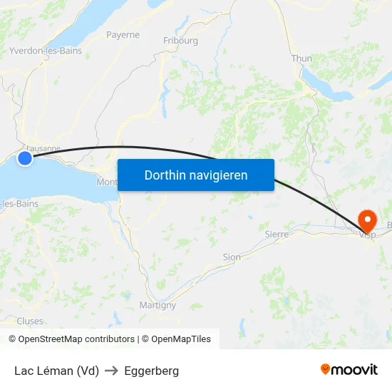 Lac Léman (Vd) to Eggerberg map