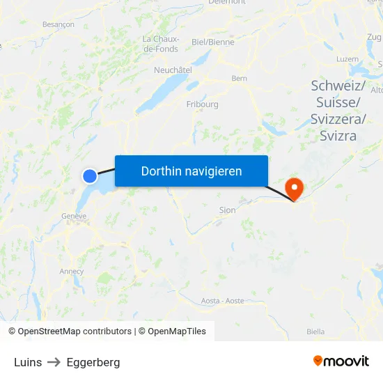 Luins to Eggerberg map