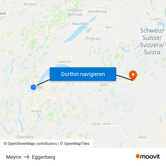 Meyrin to Eggerberg map
