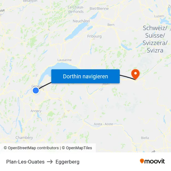 Plan-Les-Ouates to Eggerberg map