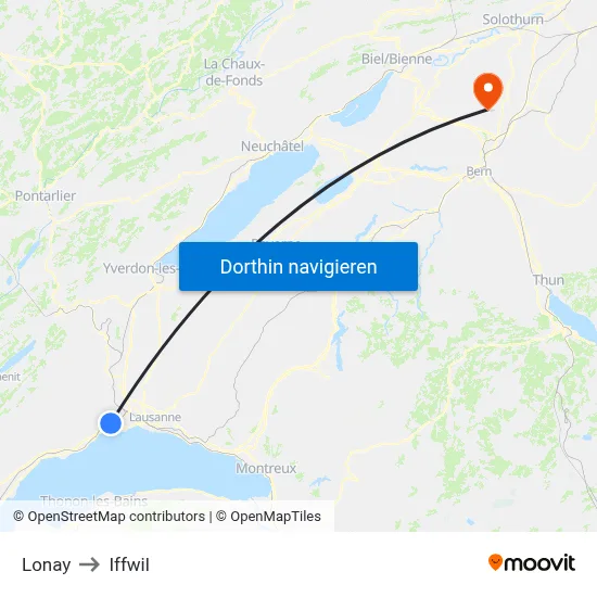 Lonay to Iffwil map