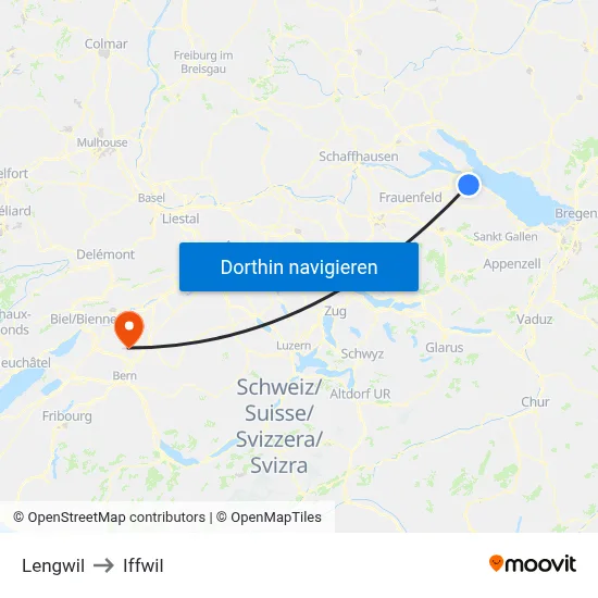 Lengwil to Iffwil map