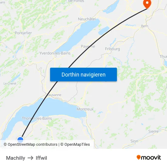 Machilly to Iffwil map