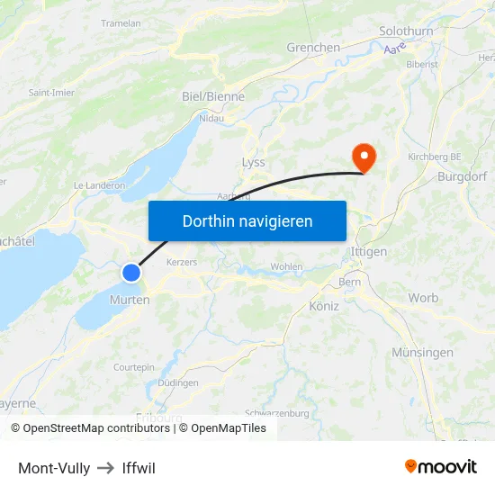 Mont-Vully to Iffwil map