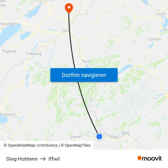 Steg-Hohtenn to Iffwil map
