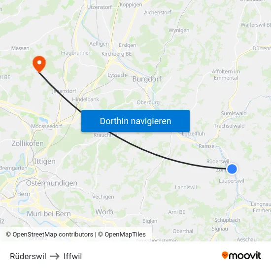 Rüderswil to Iffwil map