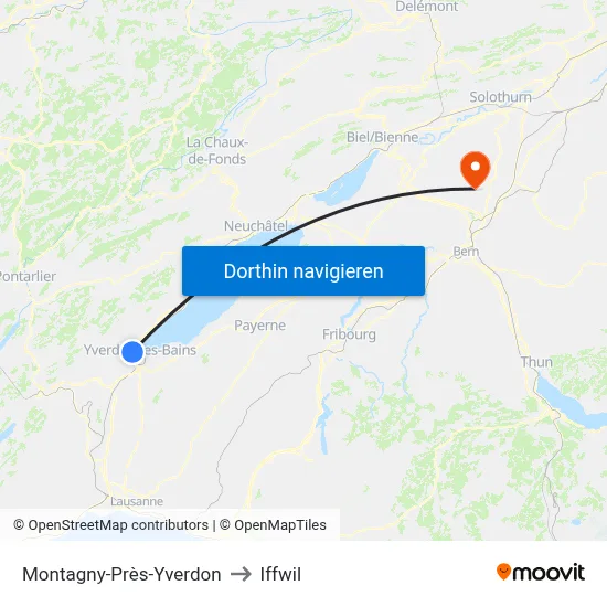 Montagny-Près-Yverdon to Iffwil map