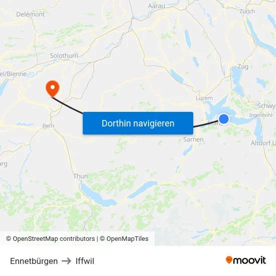 Ennetbürgen to Iffwil map
