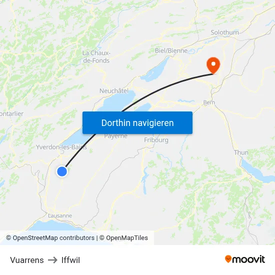 Vuarrens to Iffwil map