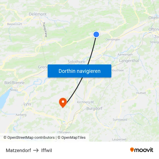 Matzendorf to Iffwil map