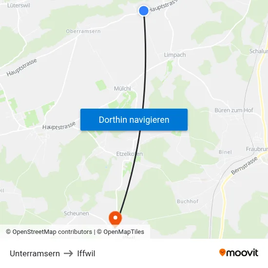 Unterramsern to Iffwil map