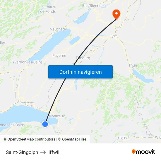 Saint-Gingolph to Iffwil map