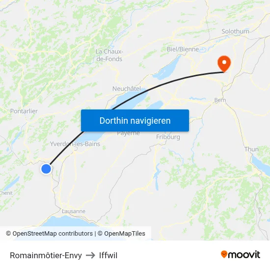 Romainmôtier-Envy to Iffwil map