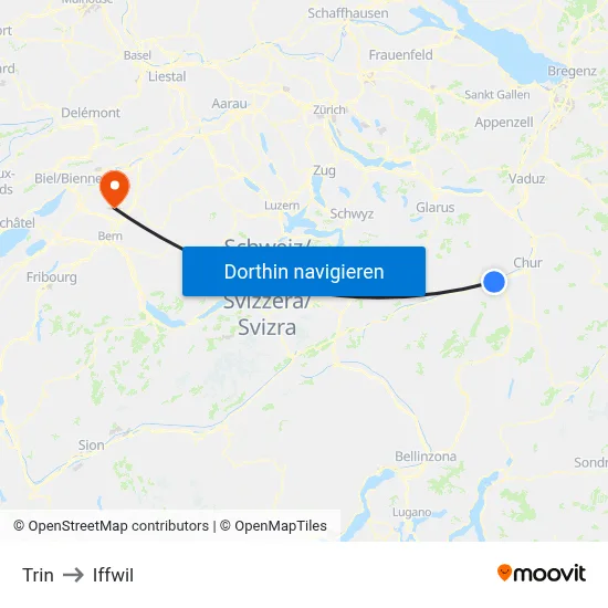 Trin to Iffwil map