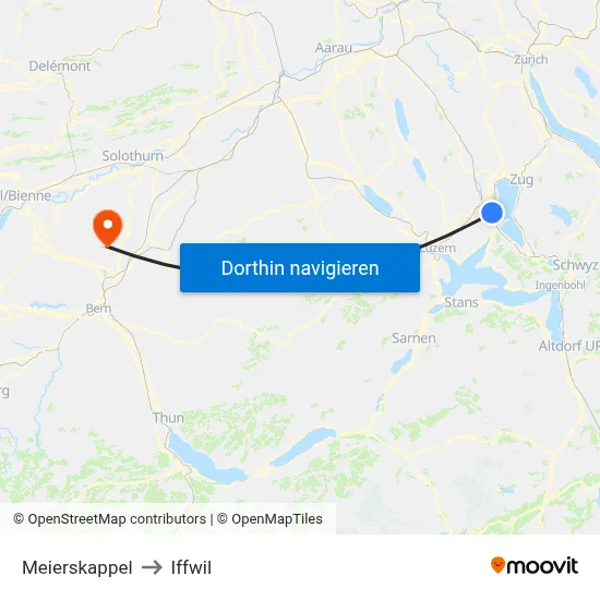 Meierskappel to Iffwil map