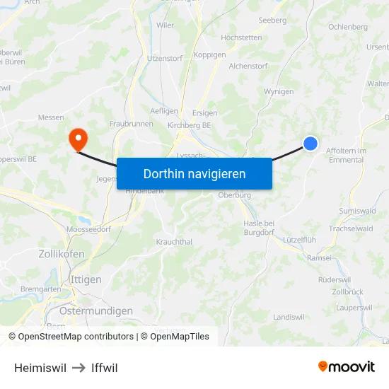 Heimiswil to Iffwil map