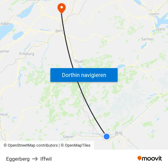 Eggerberg to Iffwil map