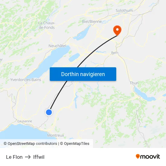 Le Flon to Iffwil map