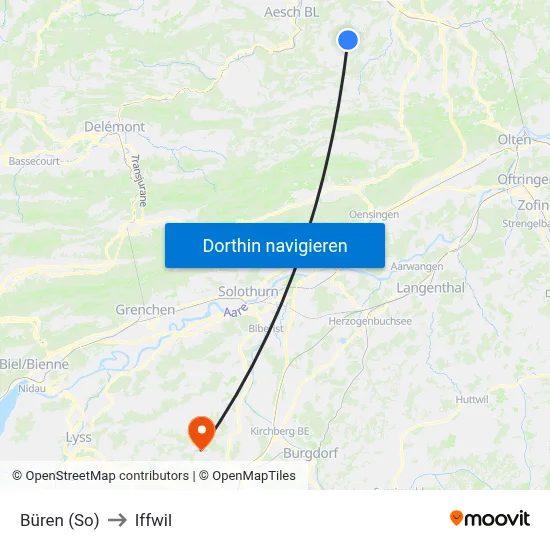 Büren (So) to Iffwil map