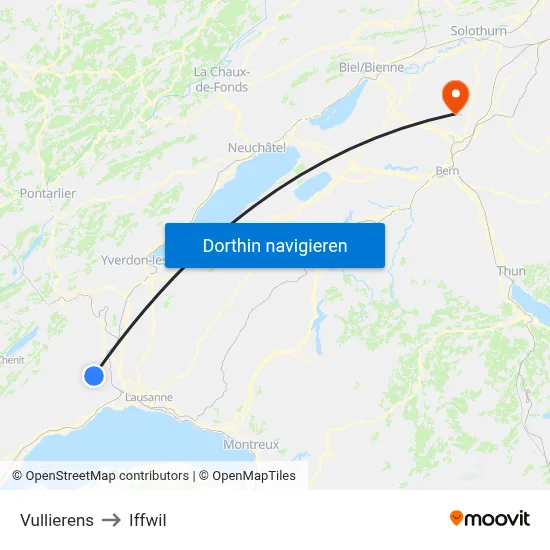 Vullierens to Iffwil map