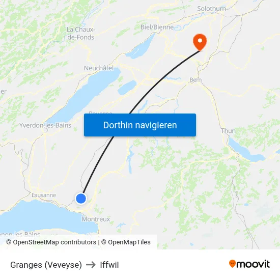 Granges (Veveyse) to Iffwil map