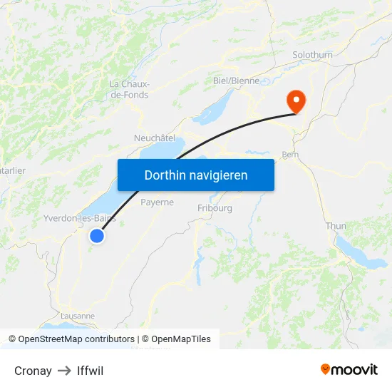 Cronay to Iffwil map