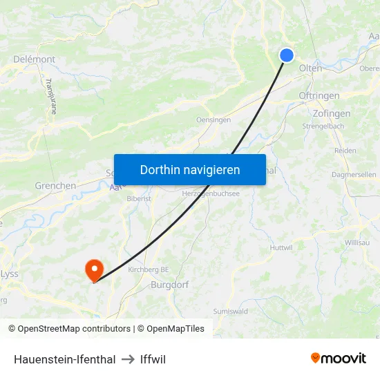 Hauenstein-Ifenthal to Iffwil map