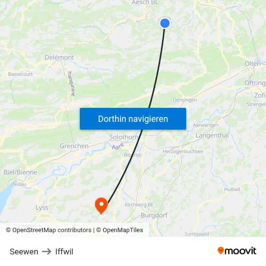 Seewen to Iffwil map