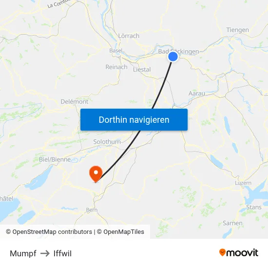 Mumpf to Iffwil map