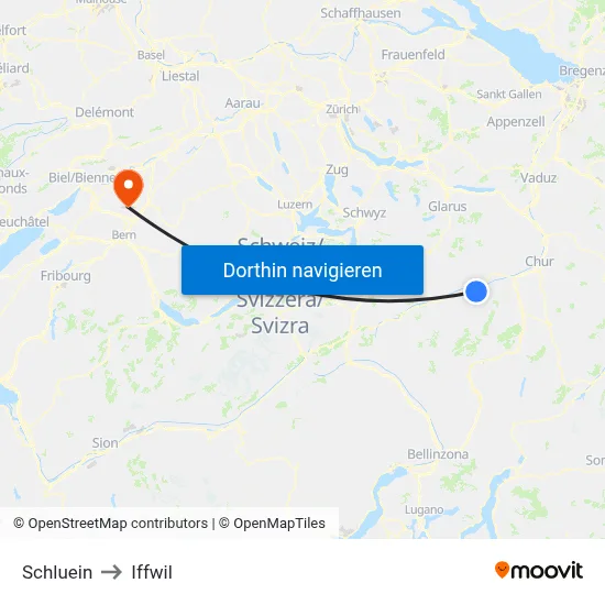 Schluein to Iffwil map