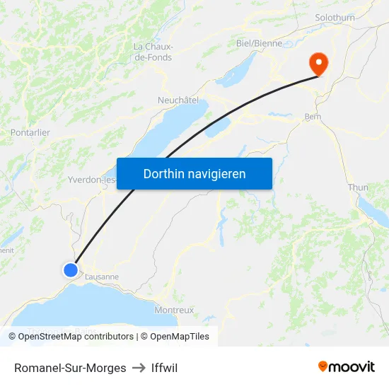 Romanel-Sur-Morges to Iffwil map