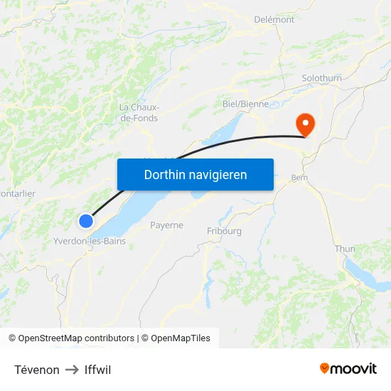Tévenon to Iffwil map