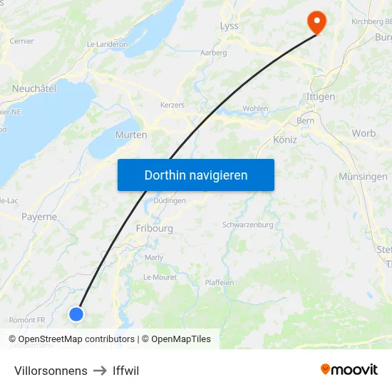 Villorsonnens to Iffwil map
