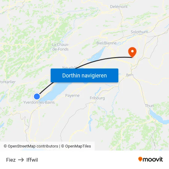 Fiez to Iffwil map