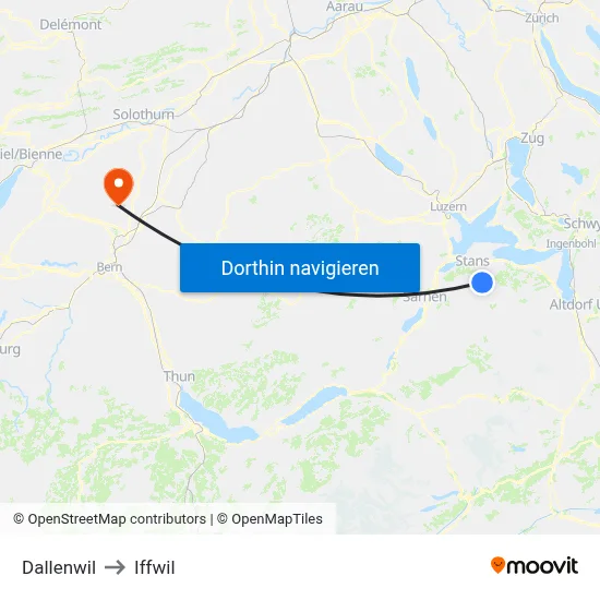 Dallenwil to Iffwil map