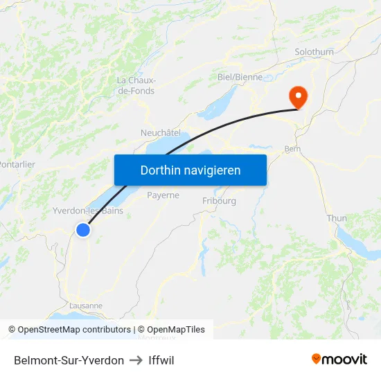 Belmont-Sur-Yverdon to Iffwil map