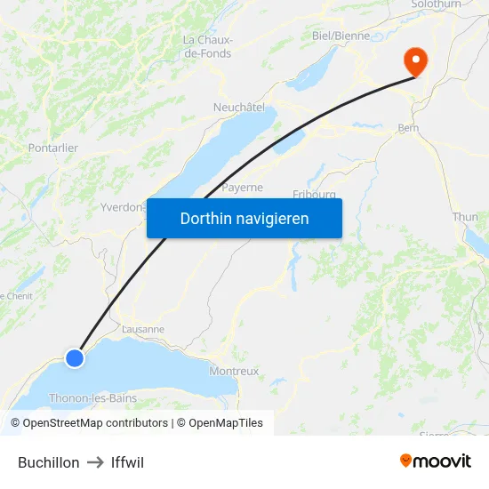 Buchillon to Iffwil map