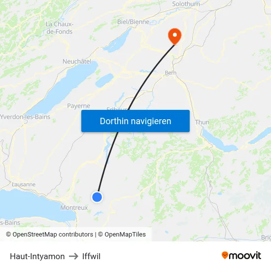 Haut-Intyamon to Iffwil map