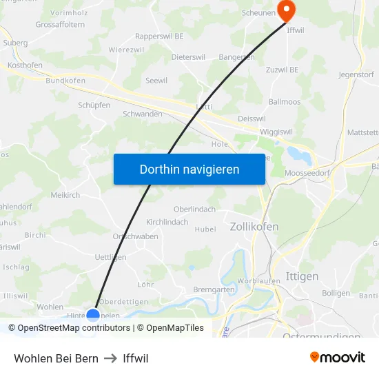 Wohlen Bei Bern to Iffwil map