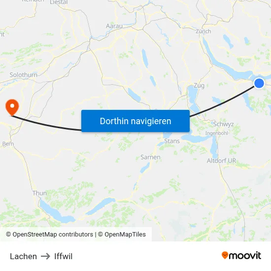 Lachen to Iffwil map