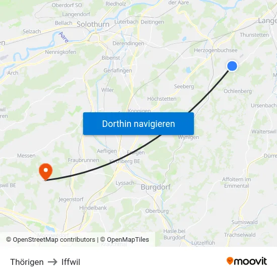 Thörigen to Iffwil map