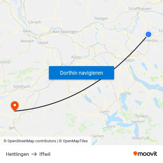 Hettlingen to Iffwil map