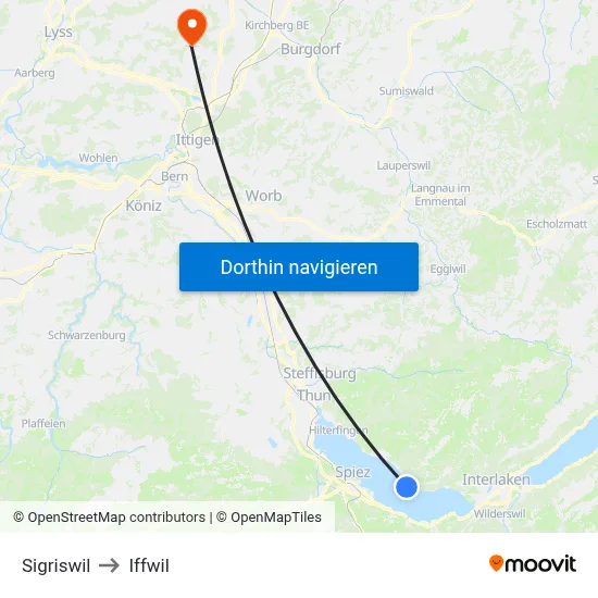 Sigriswil to Iffwil map