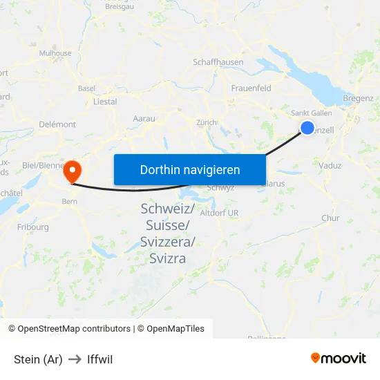 Stein (Ar) to Iffwil map