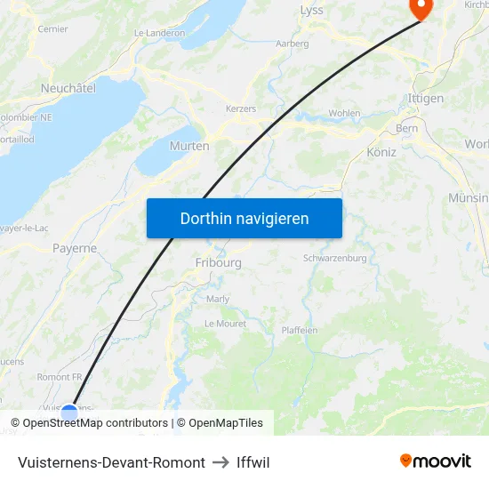 Vuisternens-Devant-Romont to Iffwil map