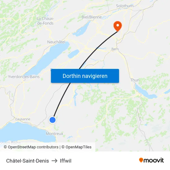 Châtel-Saint-Denis to Iffwil map