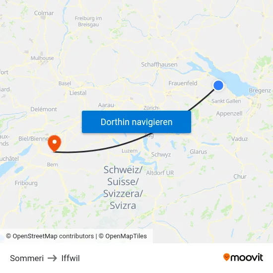 Sommeri to Iffwil map