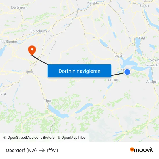 Oberdorf (Nw) to Iffwil map